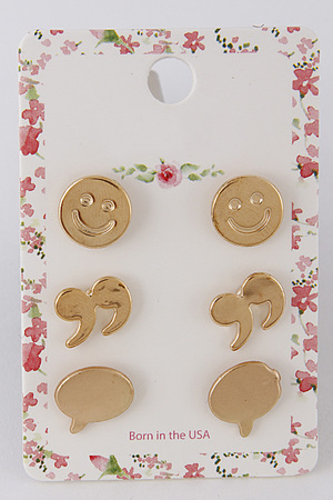 Emoji Text Inspired Earrings Set 6ICC9